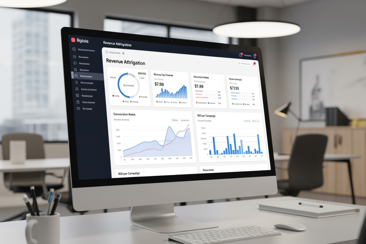 Performance dashboard showing revenue attribution - AI email campaigns
