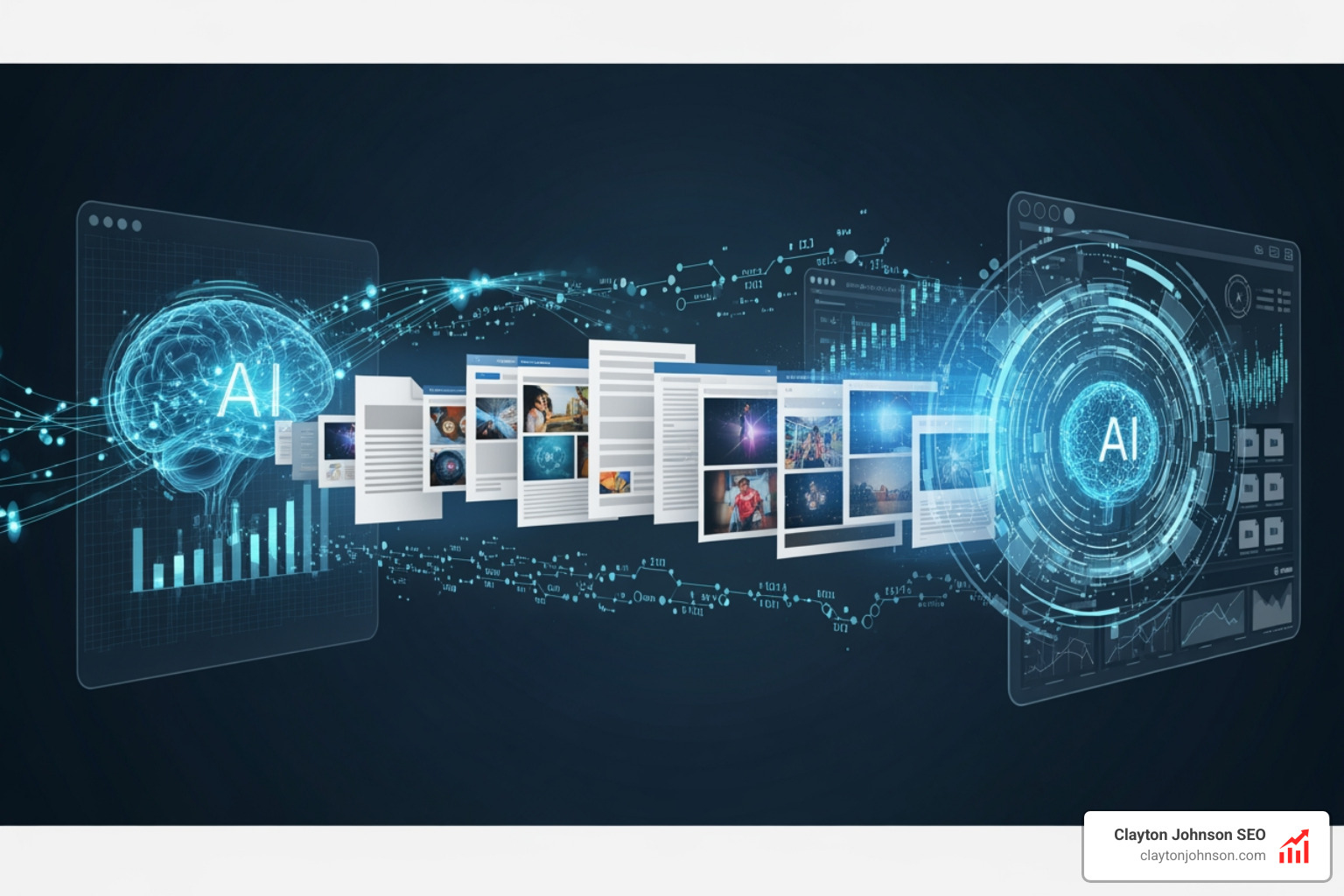Marketer reviewing a content spreadsheet being processed by an AI tool - AI driven content audits