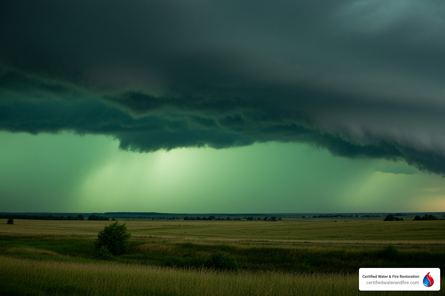 dark greenish sky before a storm - signs of a tornado