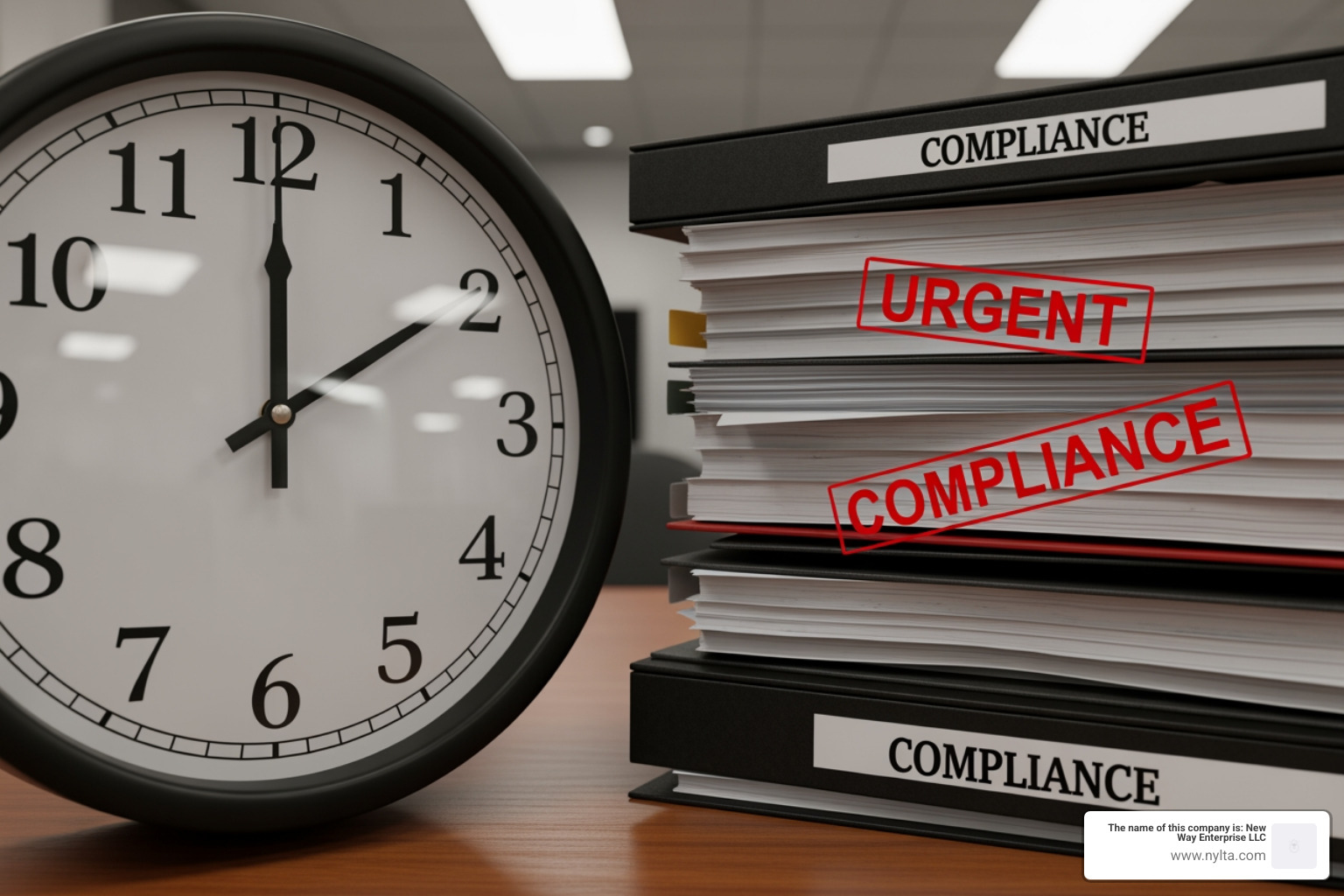 clock and legal documents representing time running out for compliance - boi reporting deadline