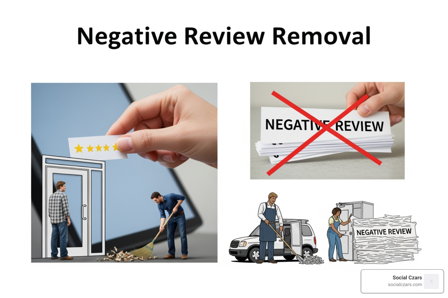 Google Business Profile interface showing the review management section - Negative Review Removal
