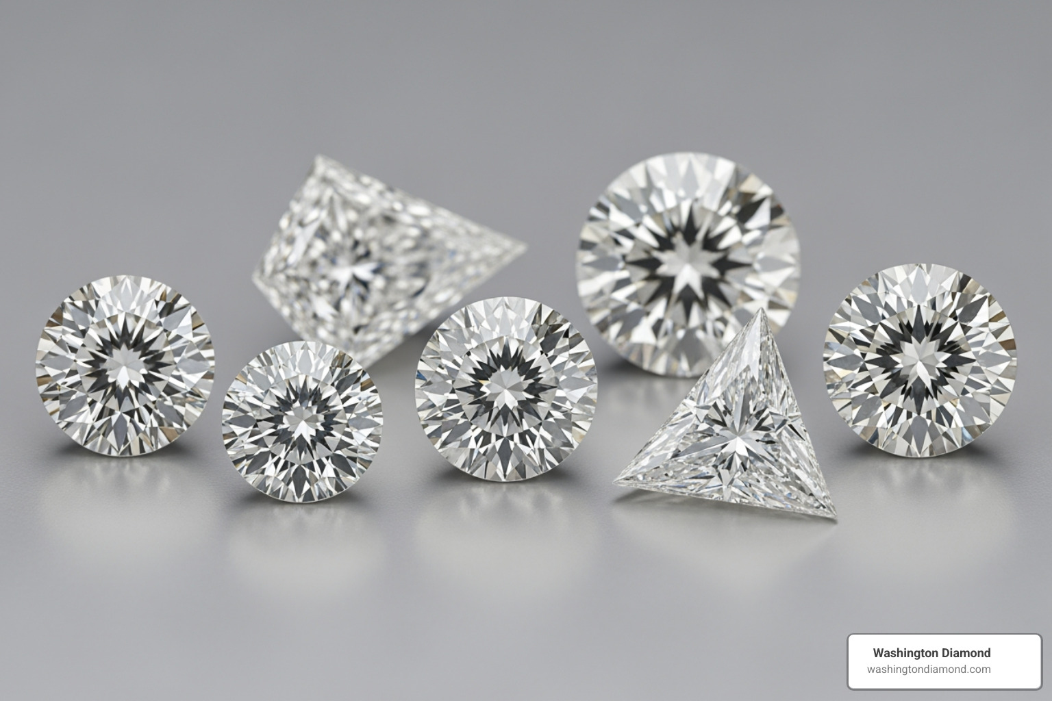 Various diamond shapes in 2mm sizes - 2mm loose diamonds