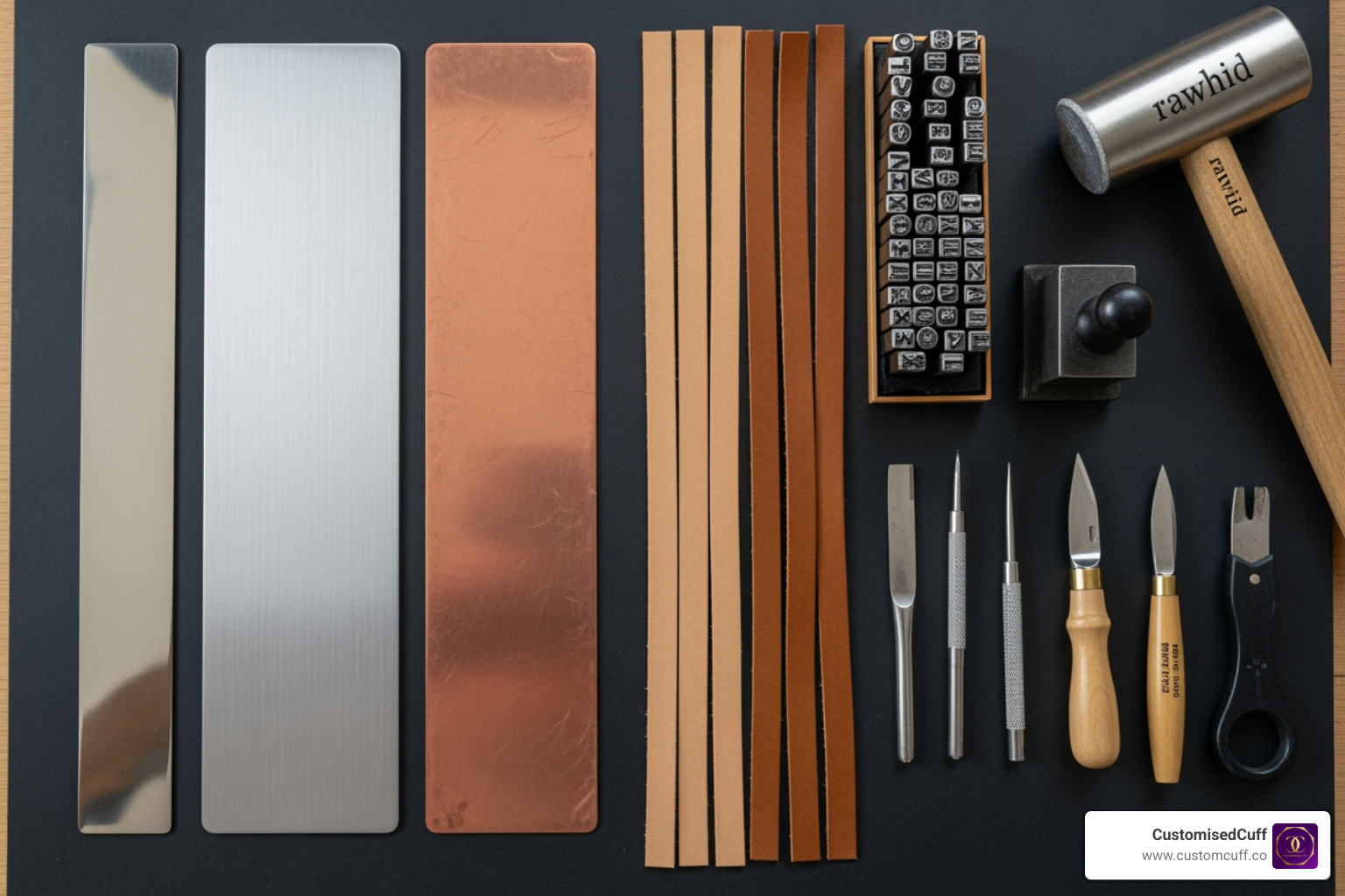 Metal blanks vs leather blanks - how to make personalized cuff bracelets