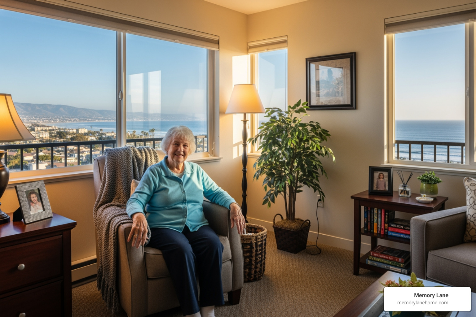 senior enjoying a private apartment at Memory Lane - assisted living San Diego