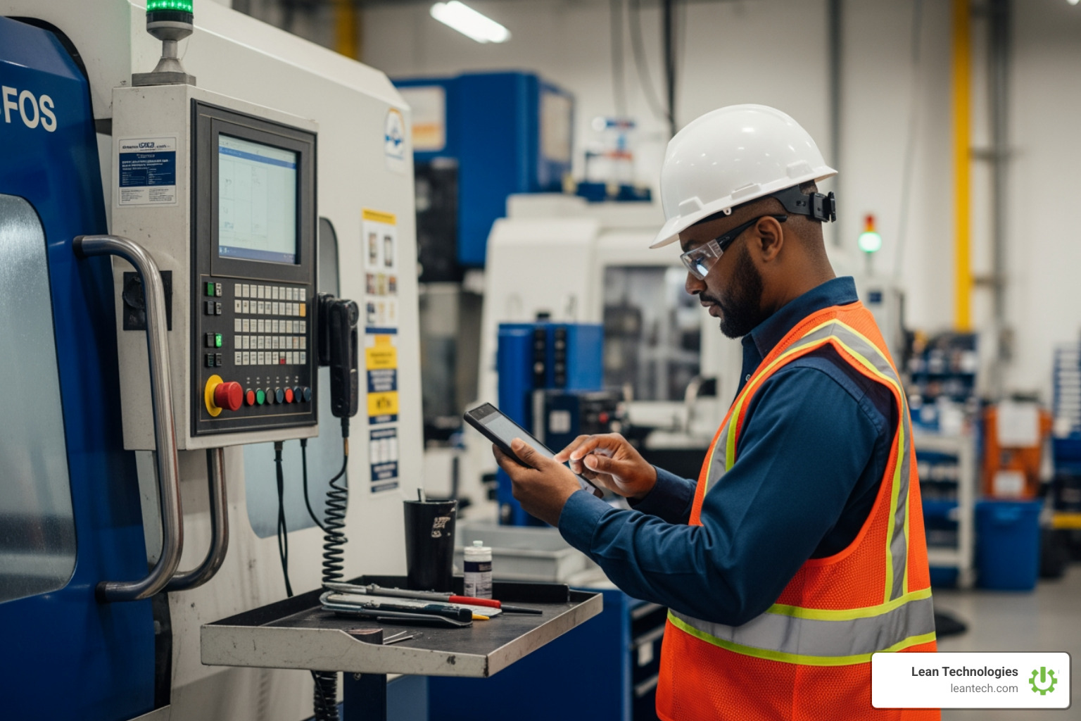 operator using tablet at workstation - manual process vs automated process operator using tablet at workstation - manual process vs automated process