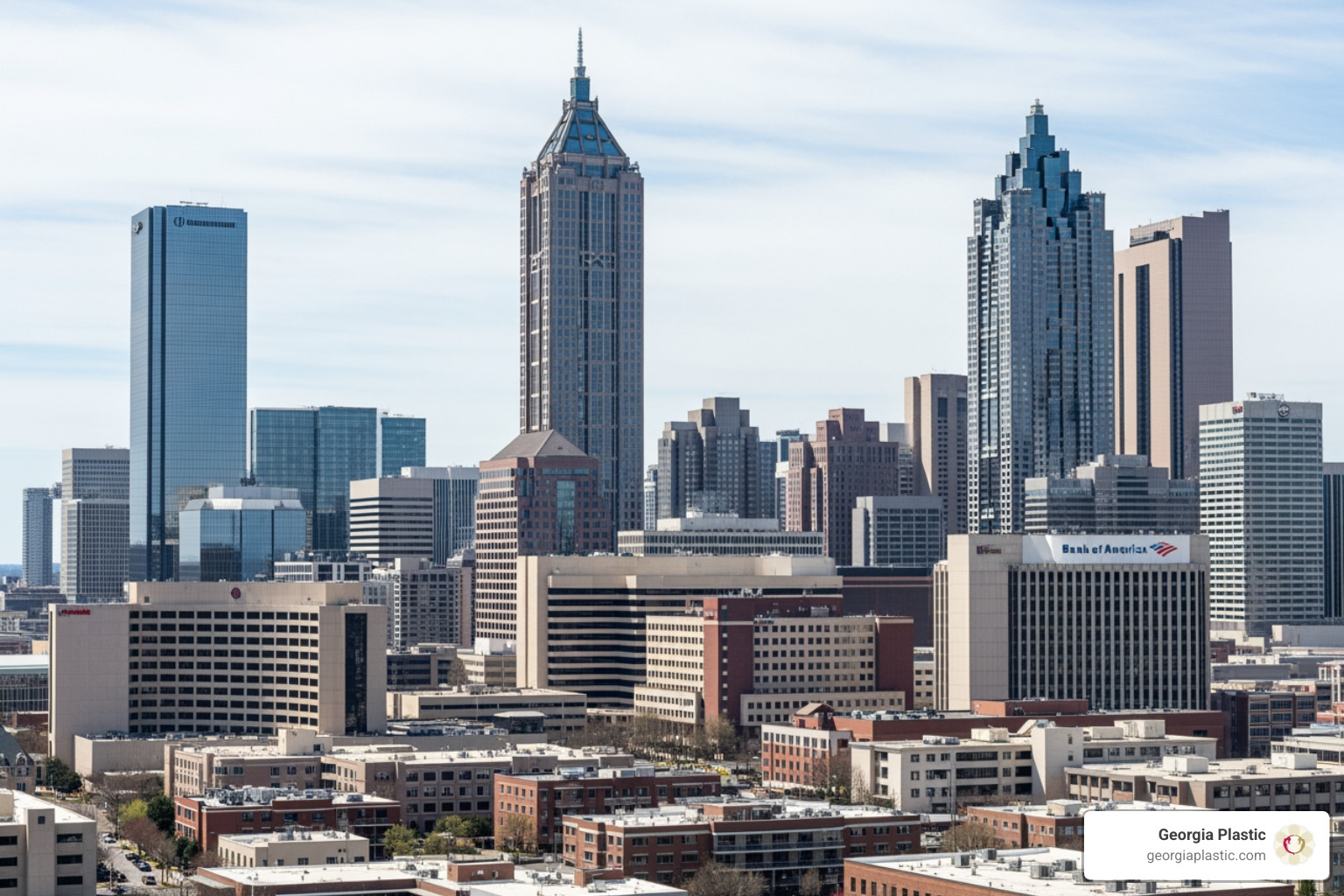Atlanta skyline and medical district - laser lipo cost Atlanta