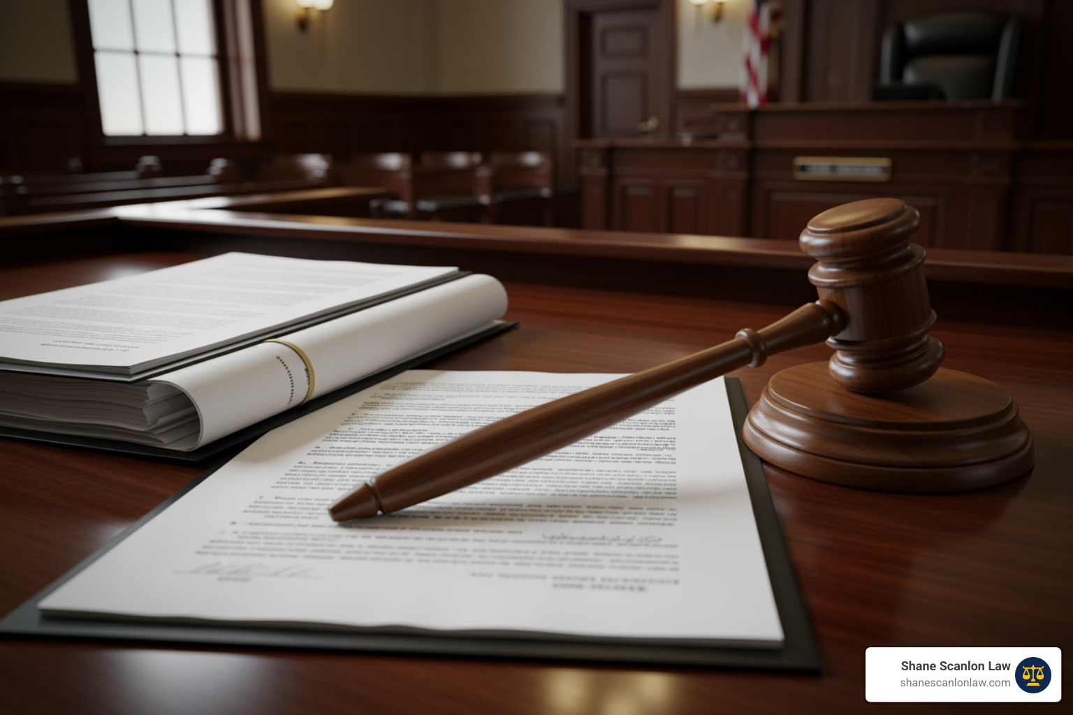 Legal paperwork and a gavel - PFA hearing process Legal paperwork and a gavel - PFA hearing process