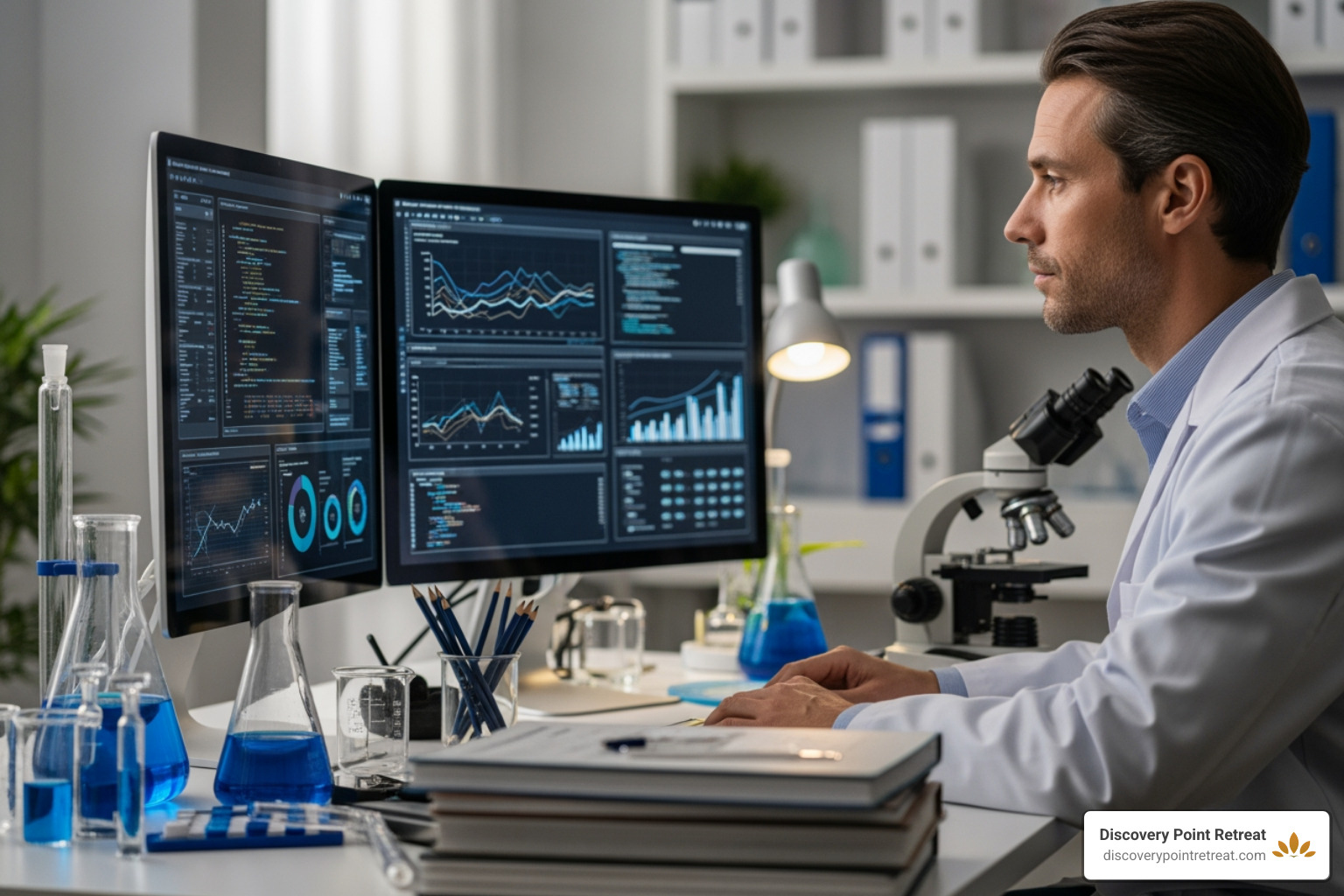 medical researcher reviewing data - 12 steps anonymous