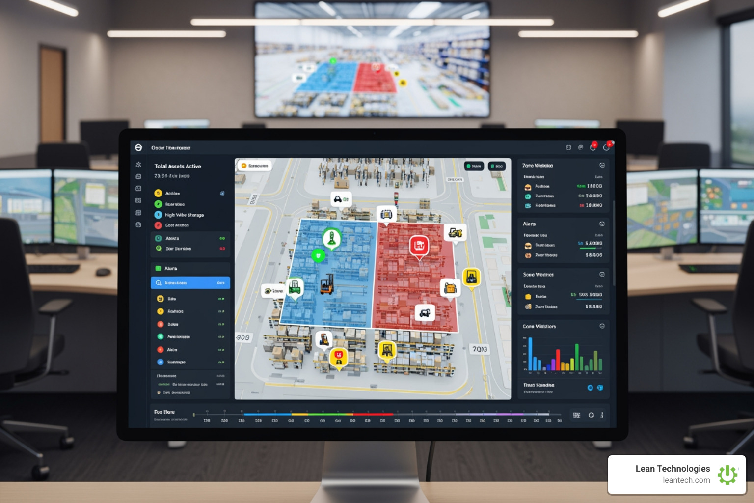 digital dashboard showing asset locations - equipment tracking system digital dashboard showing asset locations - equipment tracking system