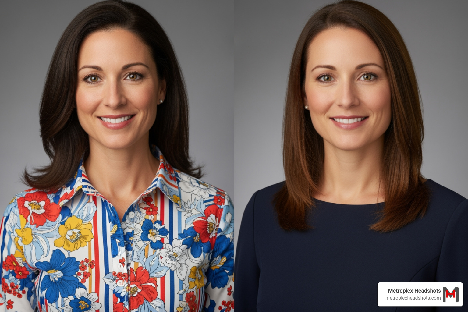 distracting busy patterns vs solid professional colors for headshots - best colors for headshots female
