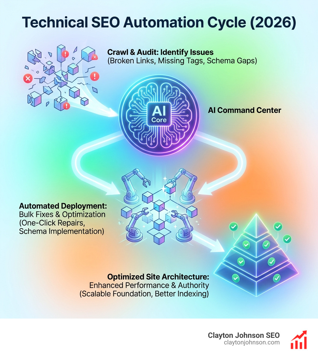 Technical SEO automation infographic - AI tools for SEO infographic 