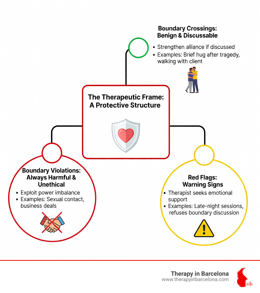 infographic showing the basics of therapeutic boundaries - boundary issues in the client therapist relationship infographic 