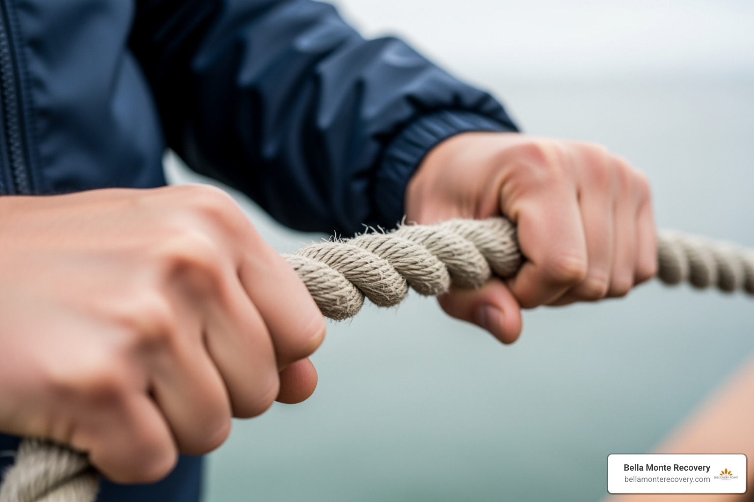 hands letting go of a rope - Detaching with love