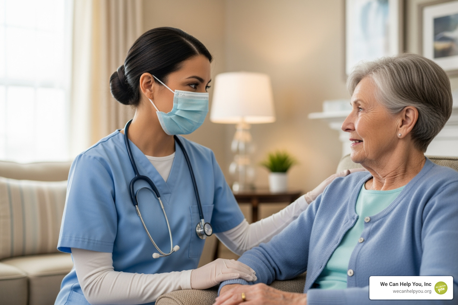 senior receiving compassionate home care from a hospice nurse - medicare hospice benefits 2026