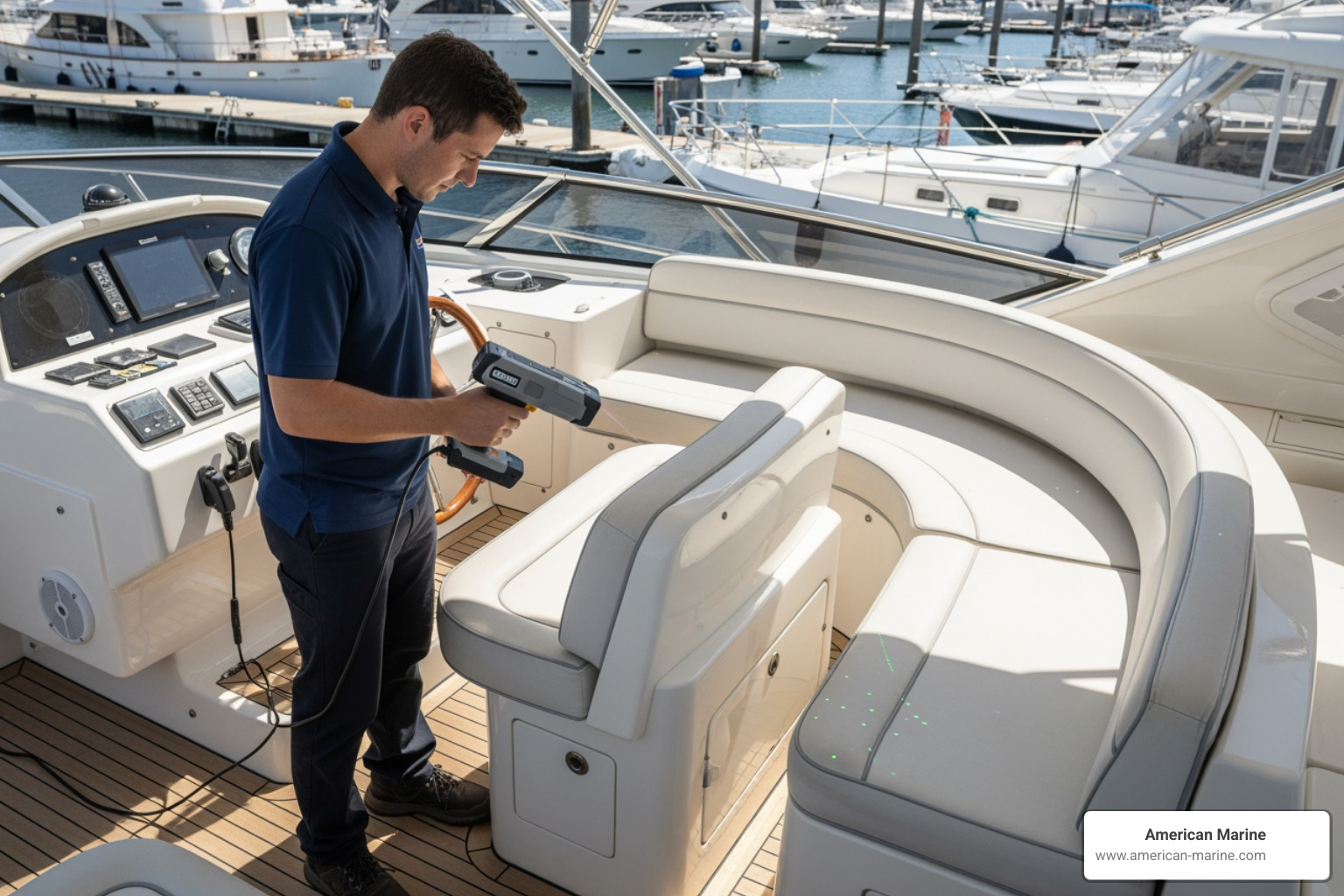 3D scanning a yacht cockpit for digital templating - boat carpet replacement near me