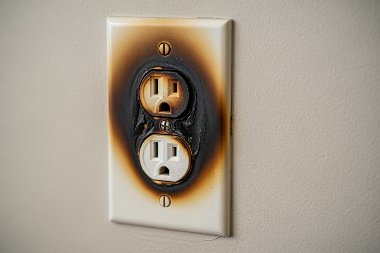 scorched electrical outlet indicating overheating - upgrade 100 amp service to 200 amp scorched electrical outlet indicating overheating - upgrade 100 amp service to 200 amp