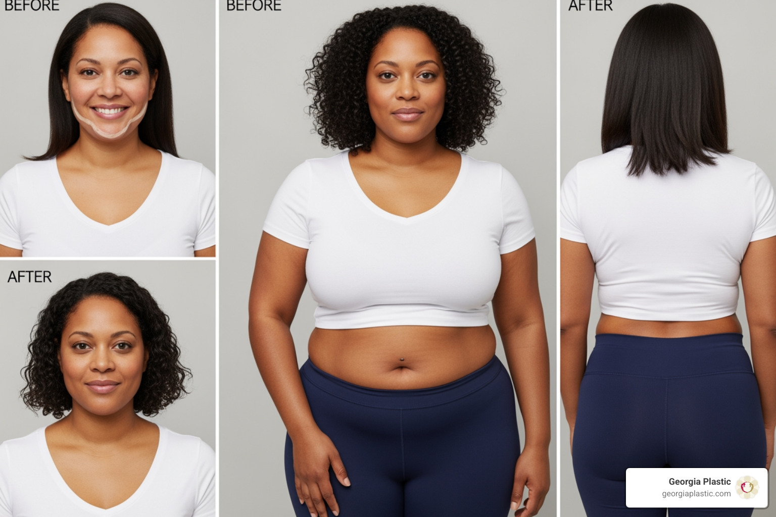 Common symptoms of Ozempic Face and Body: sagging jawline, hollow temples, crepey skin on the abdomen, and deflated buttocks - Atlanta Ozempic skin tightening Common symptoms of Ozempic Face and Body: sagging jawline, hollow temples, crepey skin on the abdomen, and deflated buttocks - Atlanta Ozempic skin tightening