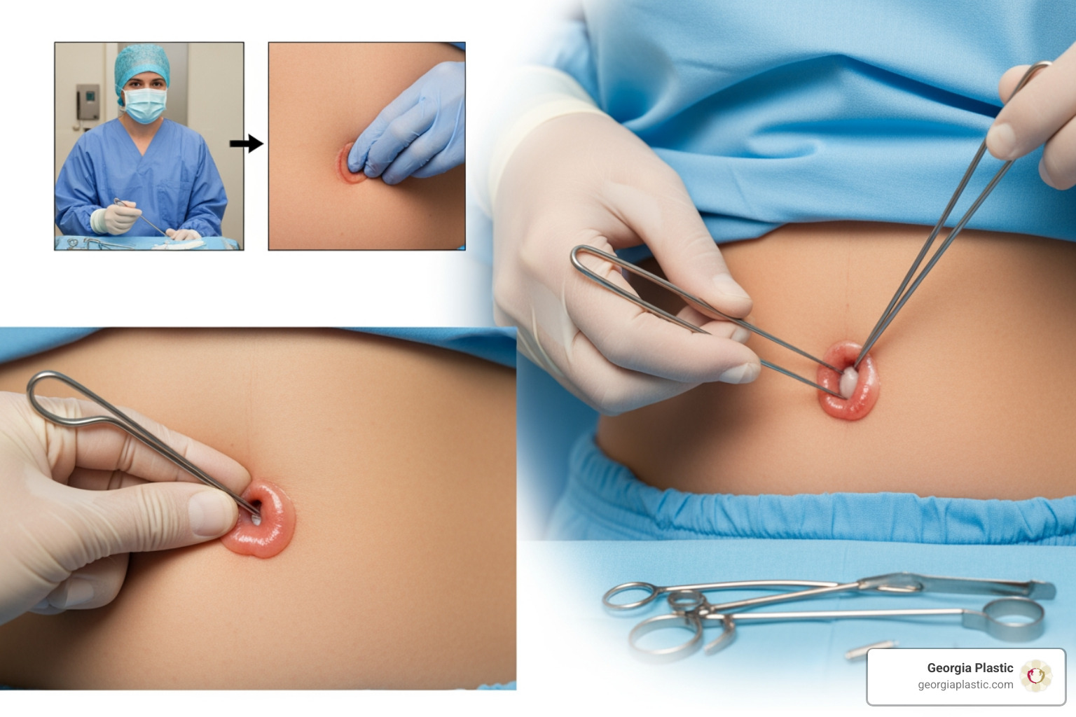 diferentes formas de ombligo y resultados de corrección - umbilicoplastia