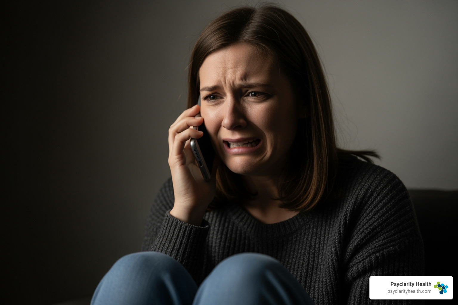 Person calling for help during a mental health crisis - California mental health Person calling for help during a mental health crisis - California mental health