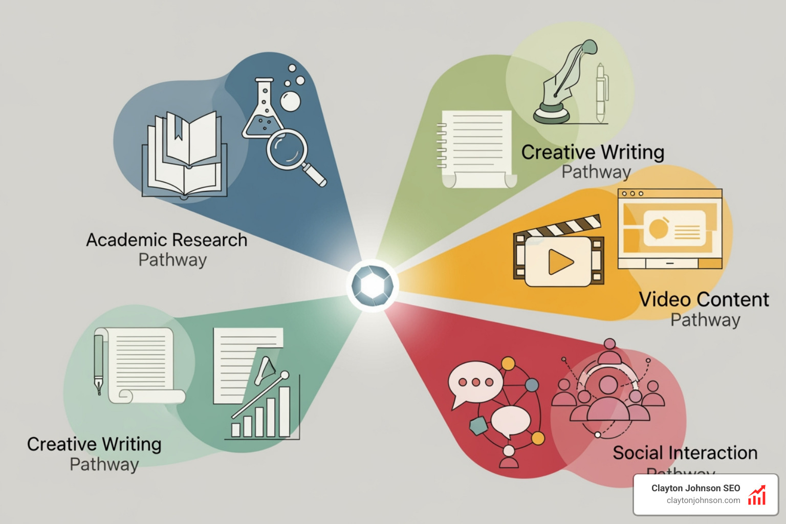 Focus Mode selector showing options for All, Academic, Writing, YouTube, and Social - Perplexity AI interactive tools