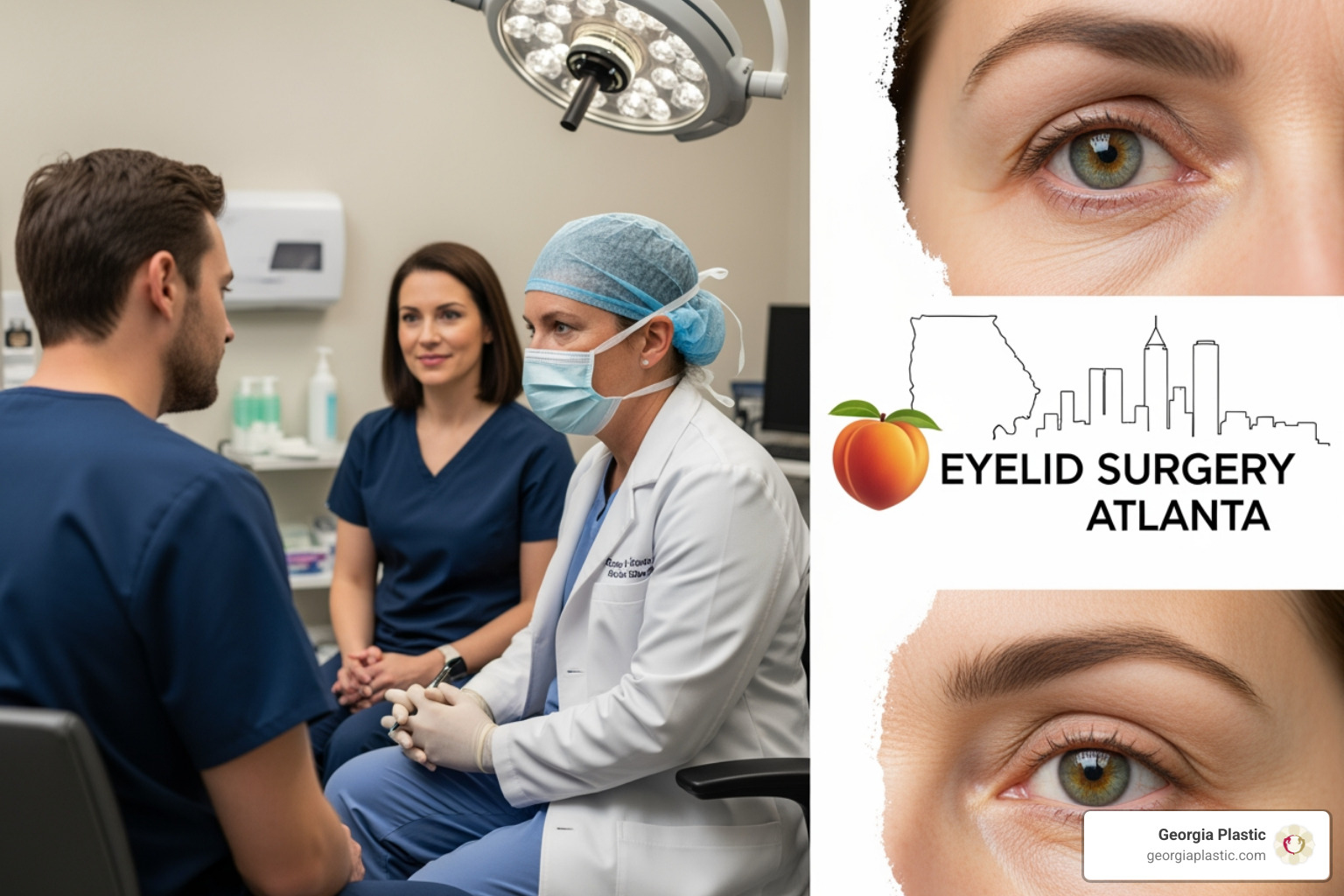 comparing upper and lower eyelid incision placements - eyelid surgery atlanta