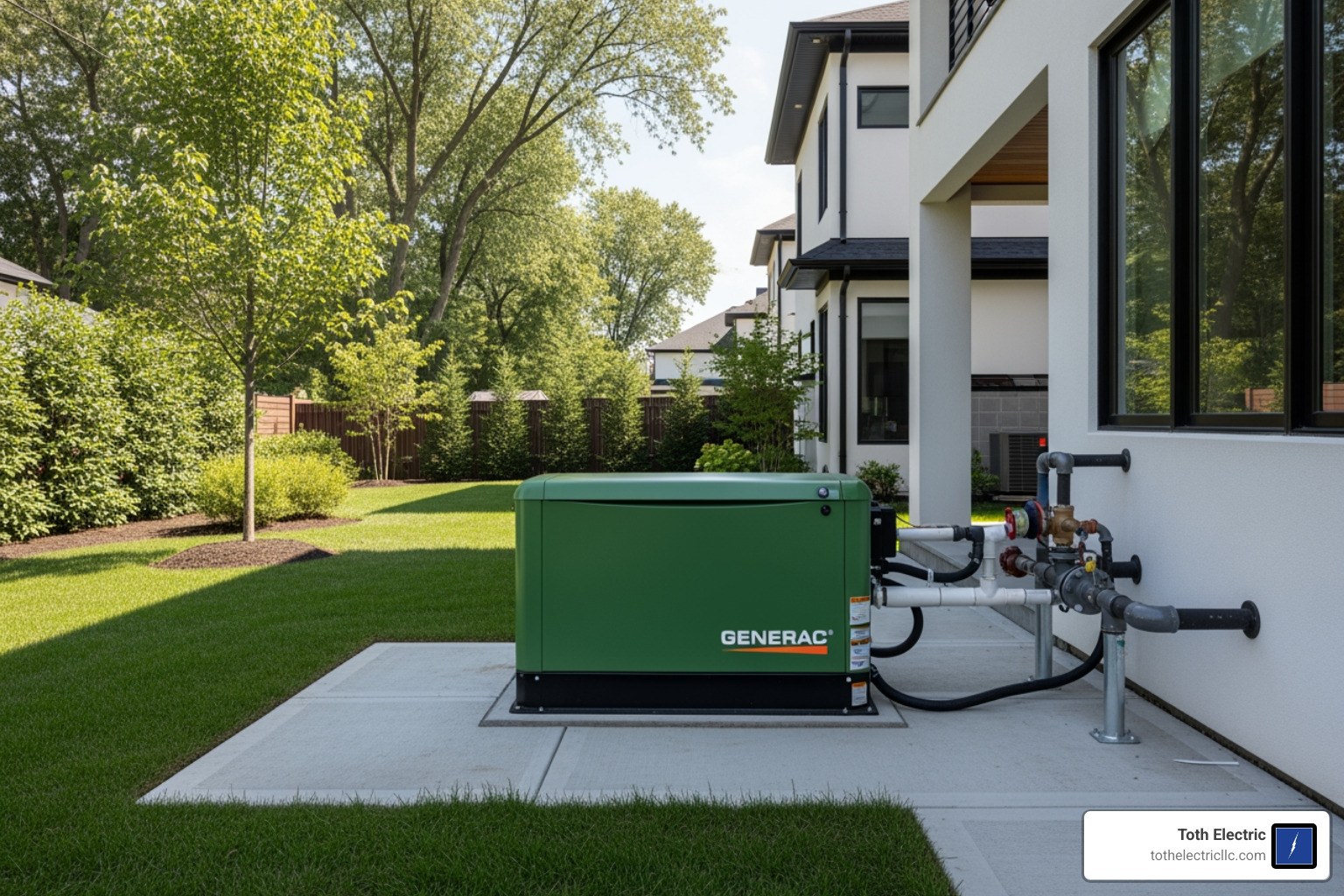 Residential standby generator installed outside a home - New Jersey Generator Sales
