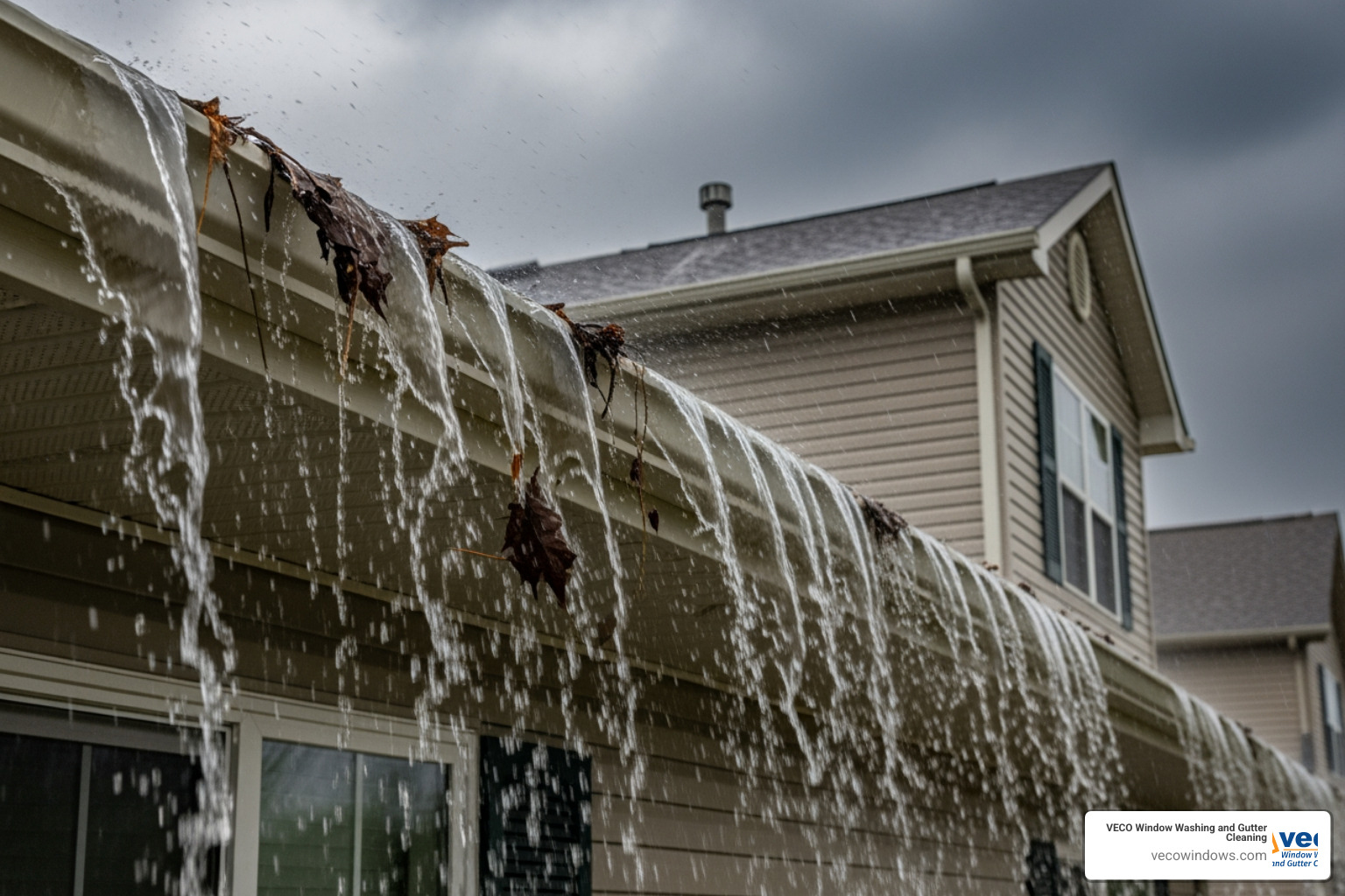 overflowing gutters during a storm - libertyville gutter cleaning overflowing gutters during a storm - libertyville gutter cleaning