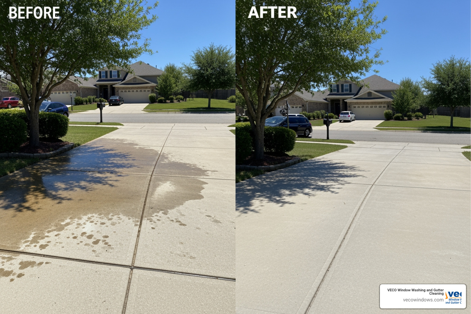 restored concrete driveway after professional pressure washing - lake forest pressure washing restored concrete driveway after professional pressure washing - lake forest pressure washing