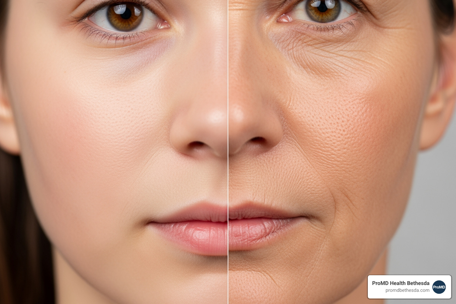 comparing youthful skin texture to mature skin - facials on teens