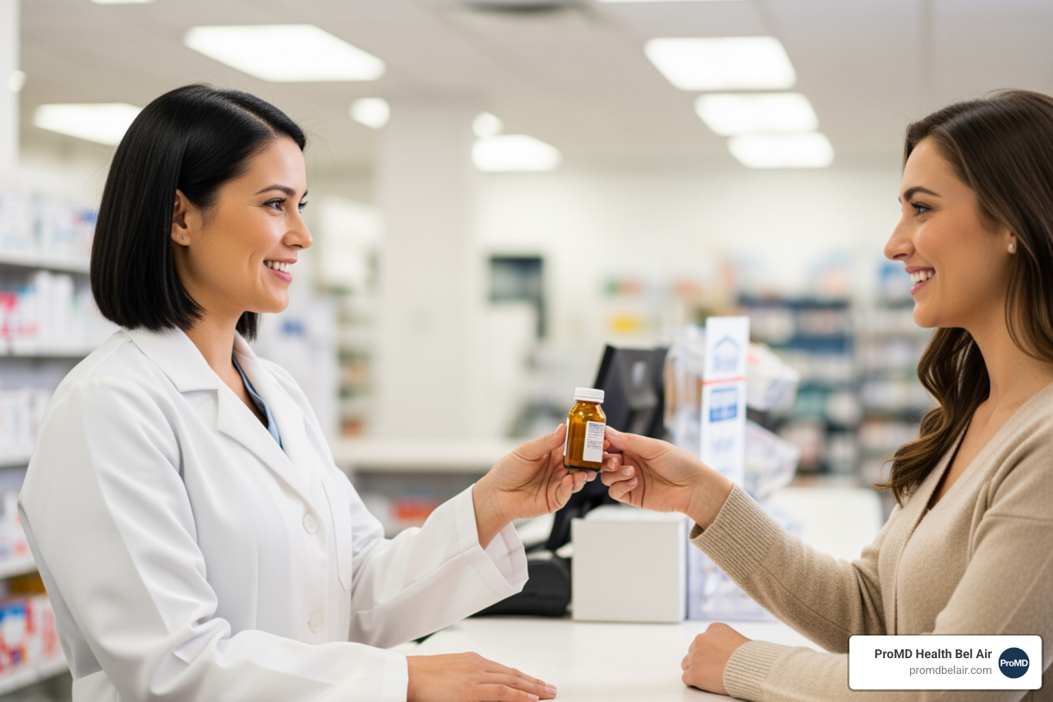 pharmacist providing medication to a customer - doctor prescribed weight loss pharmacist providing medication to a customer - doctor prescribed weight loss