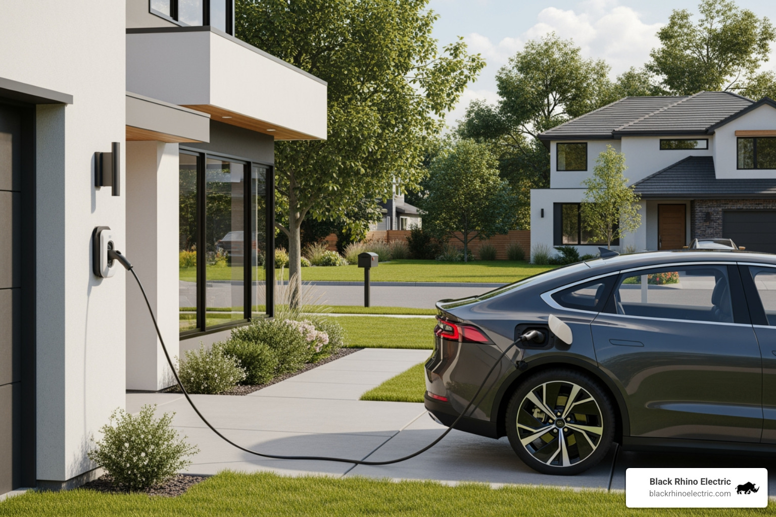 electric vehicle charging at home driveway - car charger installers near me
