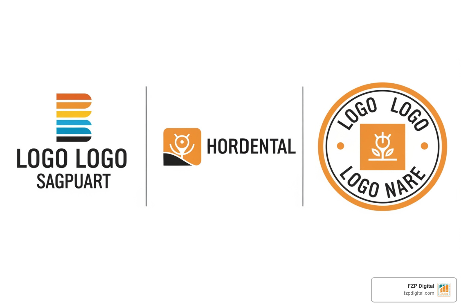 A comparison chart of vertical, horizontal, and circular logo layouts - create a logo A comparison chart of vertical, horizontal, and circular logo layouts - create a logo