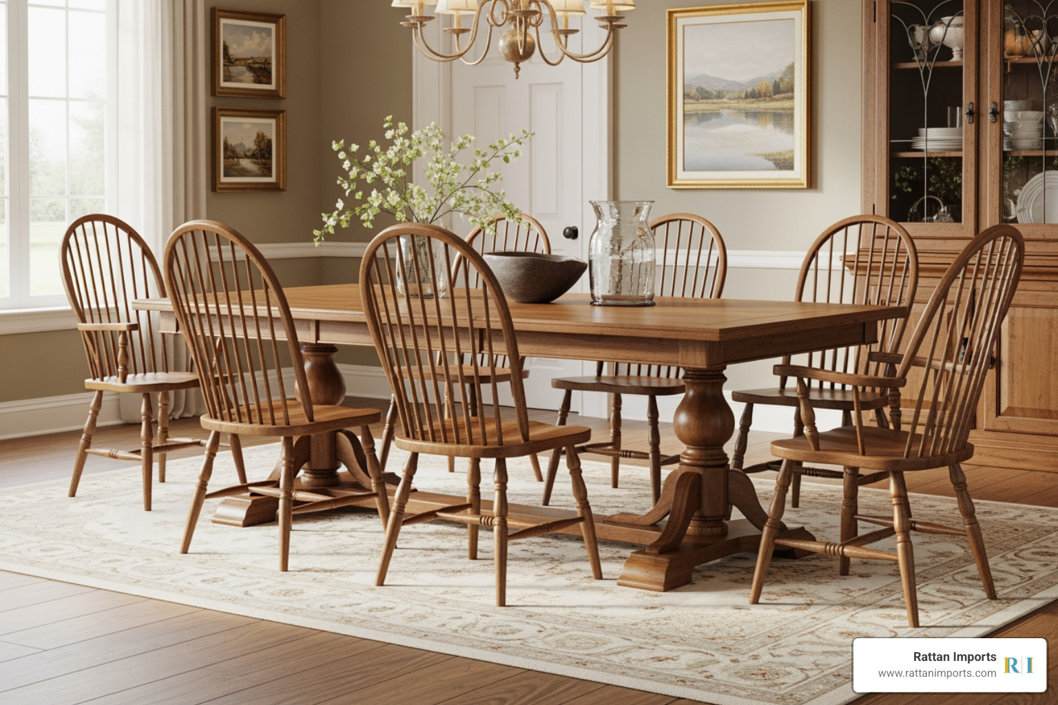 traditional dining room set featuring windsor dining armchairs with turned legs and shaped seats - windsor dining armchair traditional dining room set featuring windsor dining armchairs with turned legs and shaped seats - windsor dining armchair