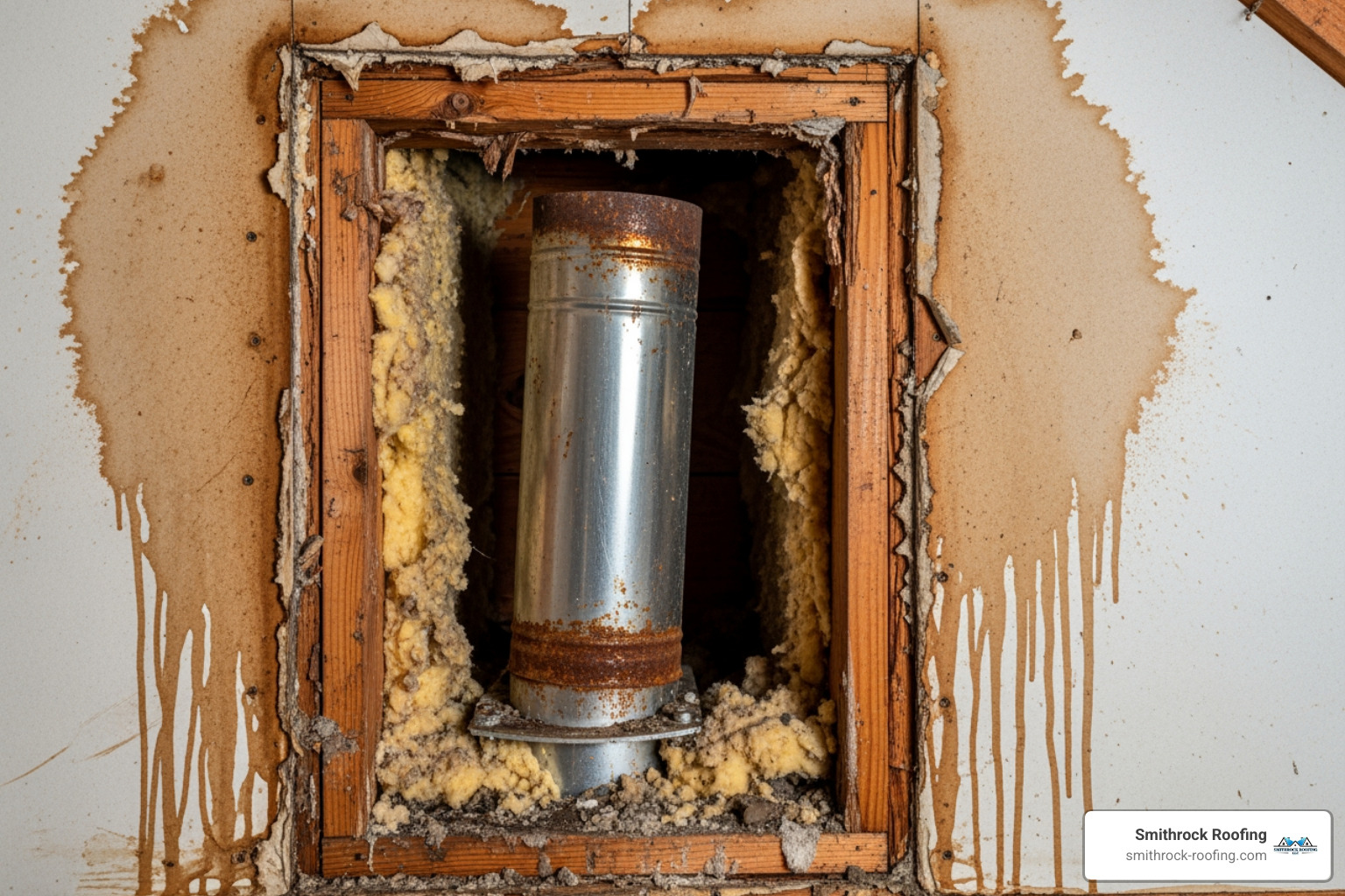 water damage inside a chimney chase - chimney chase cover repair cost