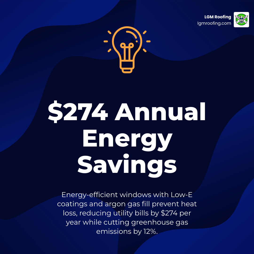 infographic showing cross-section of energy-efficient window with Low-E coating, argon gas fill, and insulated frame preventing heat loss and reducing annual energy costs by 274 dollars - window remodeling company in jersey city, nj infographic simple-stat-lightbulb infographic showing cross-section of energy-efficient window with Low-E coating, argon gas fill, and insulated frame preventing heat loss and reducing annual energy costs by 274 dollars - window remodeling company in jersey city, nj infographic simple-stat-lightbulb