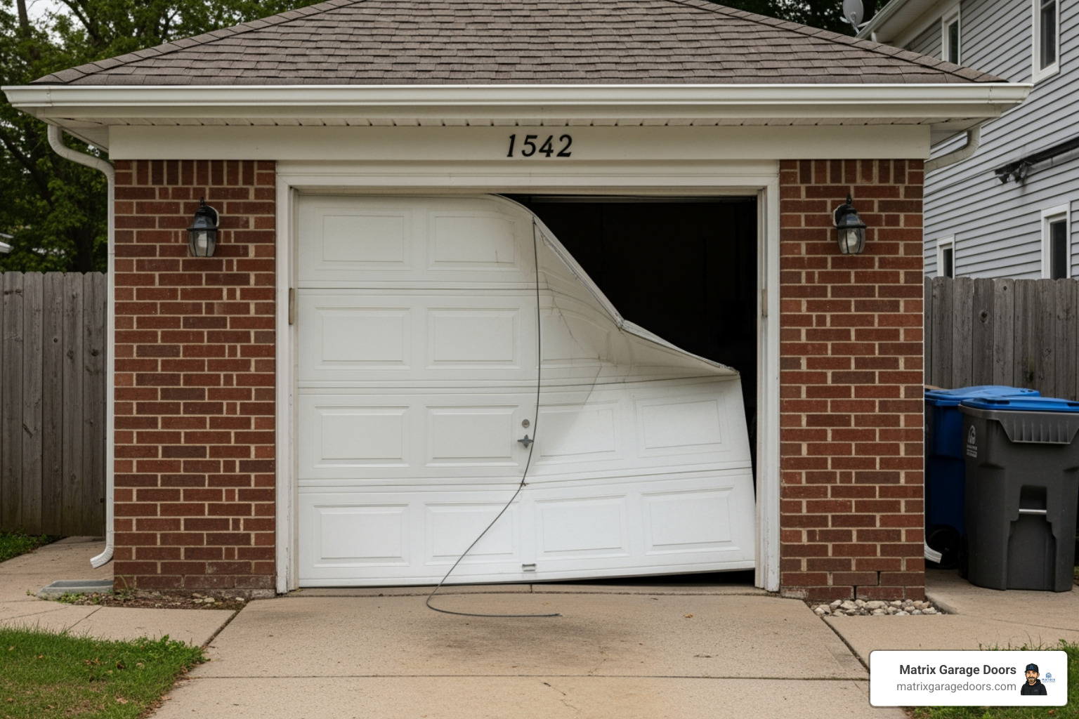 garage door hanging unevenly - replace garage door cable