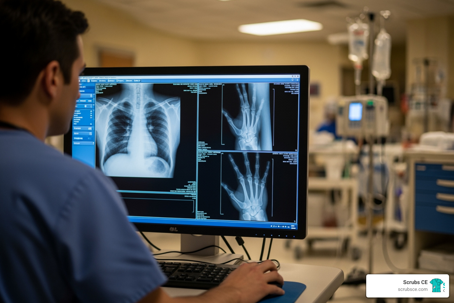 Radiology technologist reviewing digital imaging - free asrt approved ce credits Radiology technologist reviewing digital imaging - free asrt approved ce credits