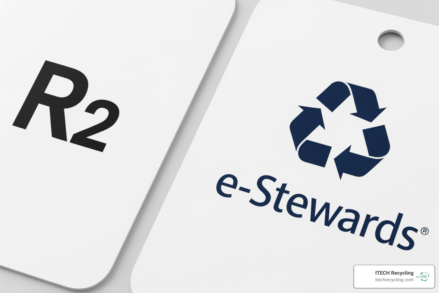 Certification logos for R2 and e-Stewards - Certified electronics recycling