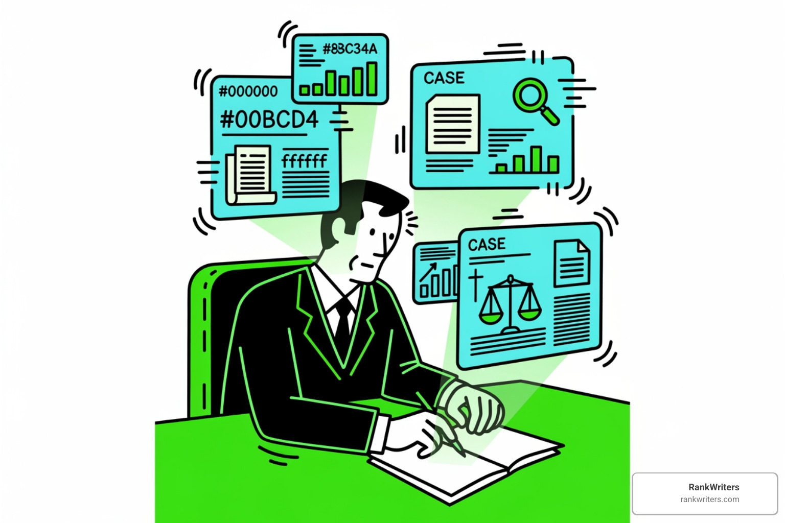 A lawyer using AI tools to research legal precedents - GEO for law firms