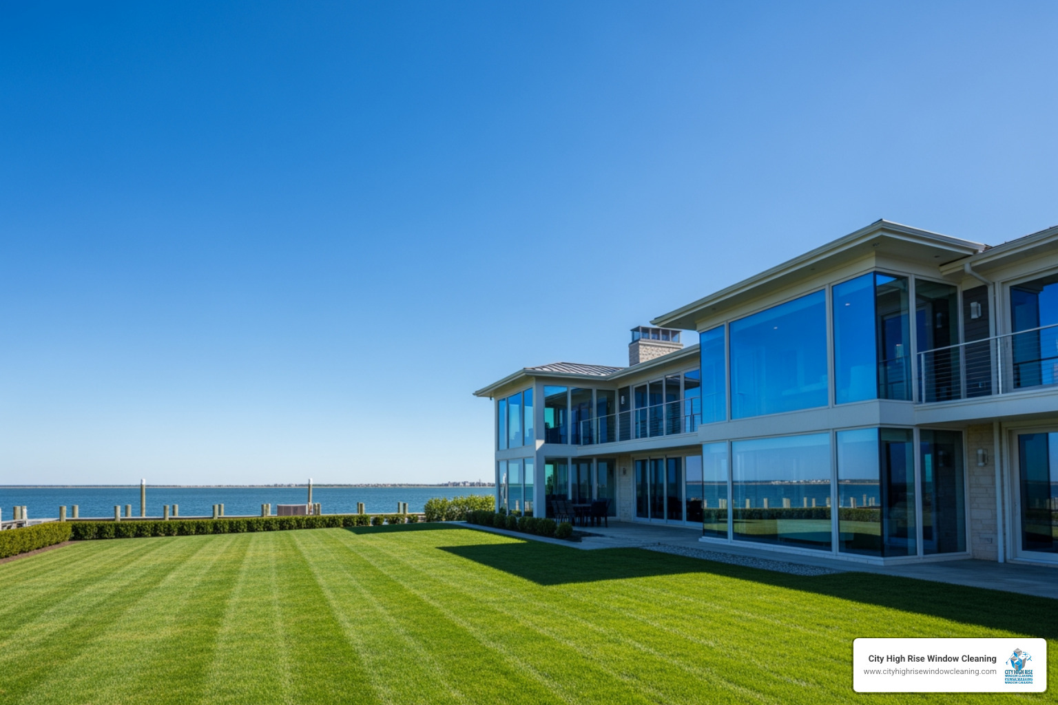 Staten Island waterfront home with crystal clear windows - Staten Island window cleaning Staten Island waterfront home with crystal clear windows - Staten Island window cleaning