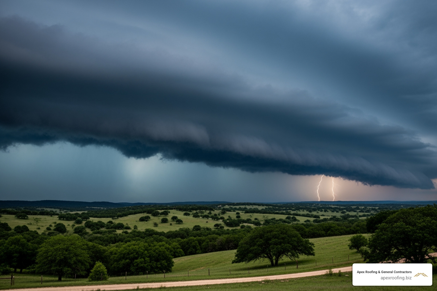 storm clouds over the Hill Country - roofer Fair Oaks Ranch