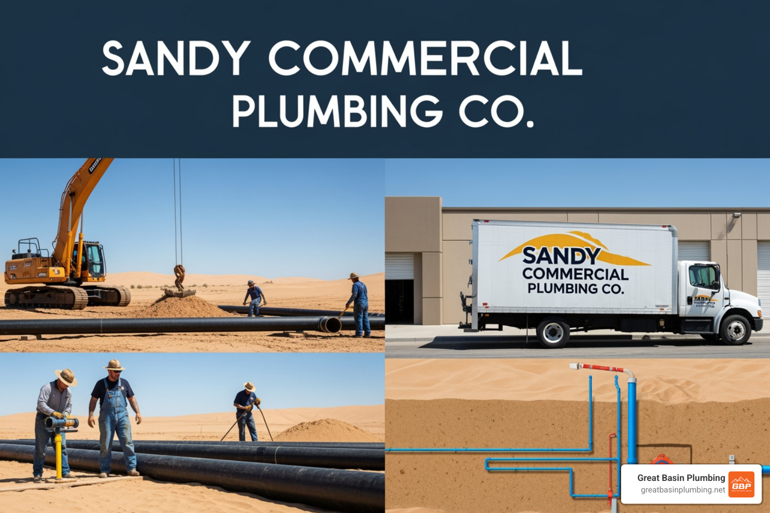 professional plumber in Sandy reviewing building blueprints - sandy commercial plumbing company
