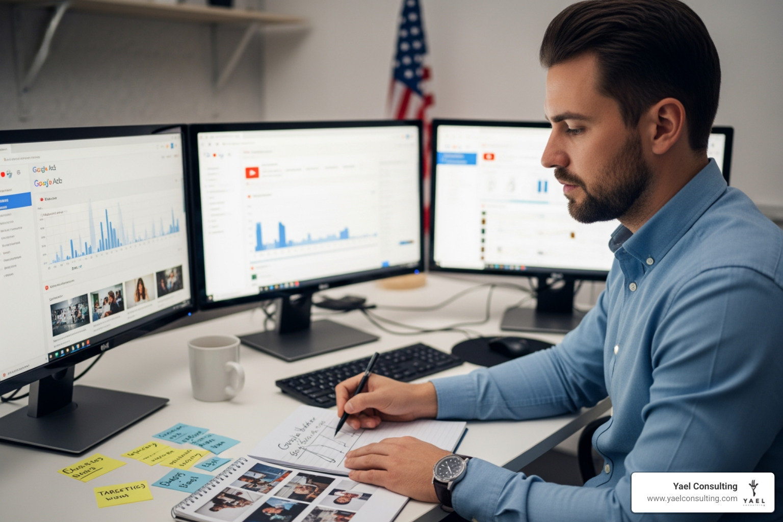 Professional strategist planning a YouTube video campaign - youtube ad specialist Professional strategist planning a YouTube video campaign - youtube ad specialist