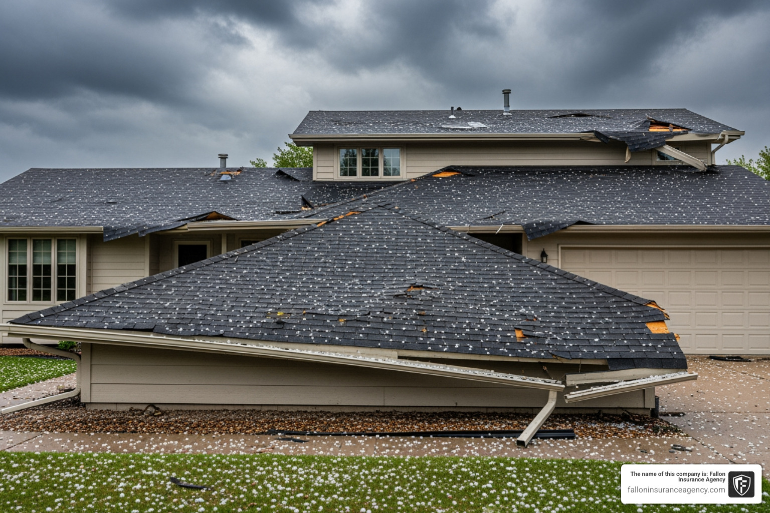 Roof damage from a Minnesota hailstorm - average cost of home insurance in minnesota Roof damage from a Minnesota hailstorm - average cost of home insurance in minnesota