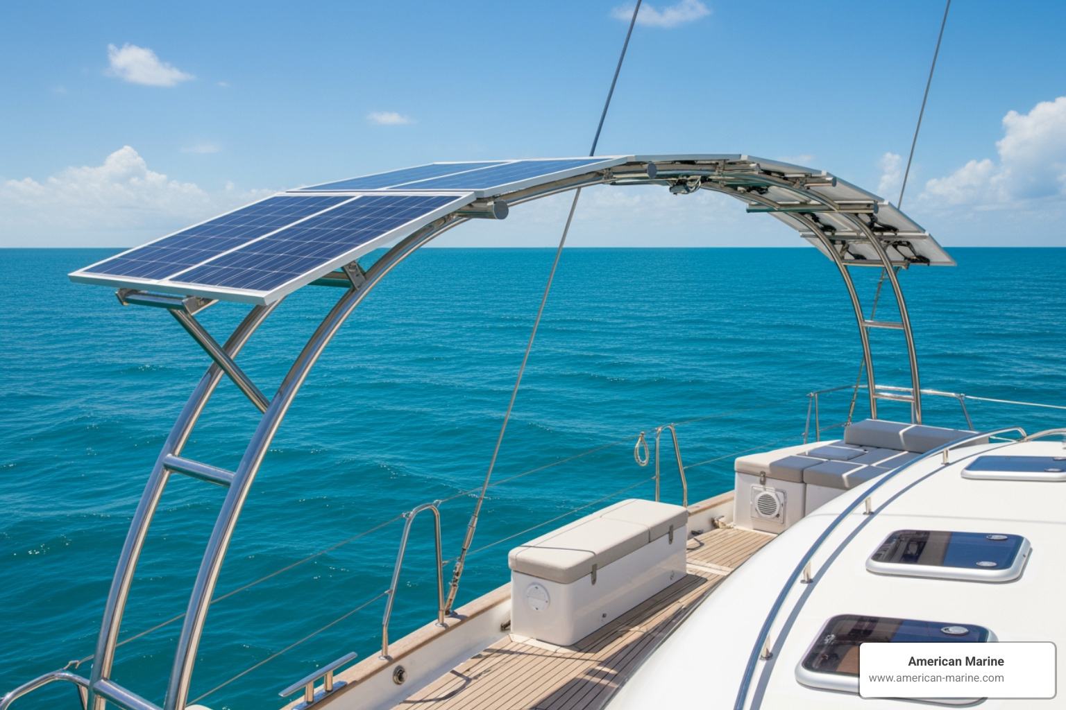 Custom solar arch on a 60ft+ sailing yacht - custom marine fabrication