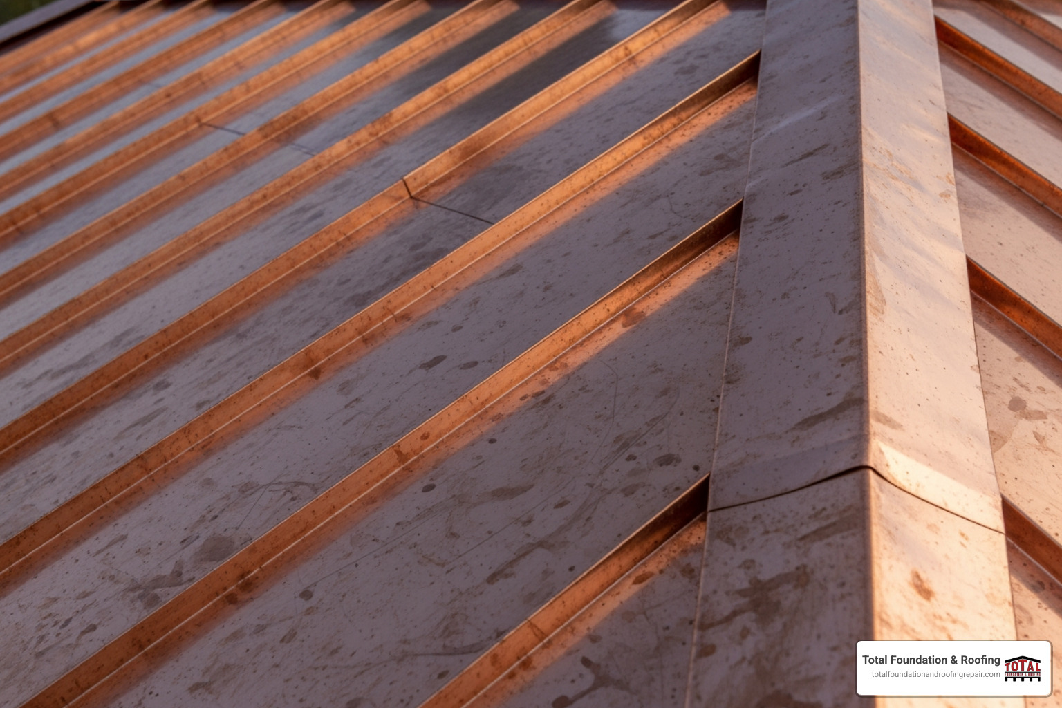 standing seam copper panels - copper roof installation cost