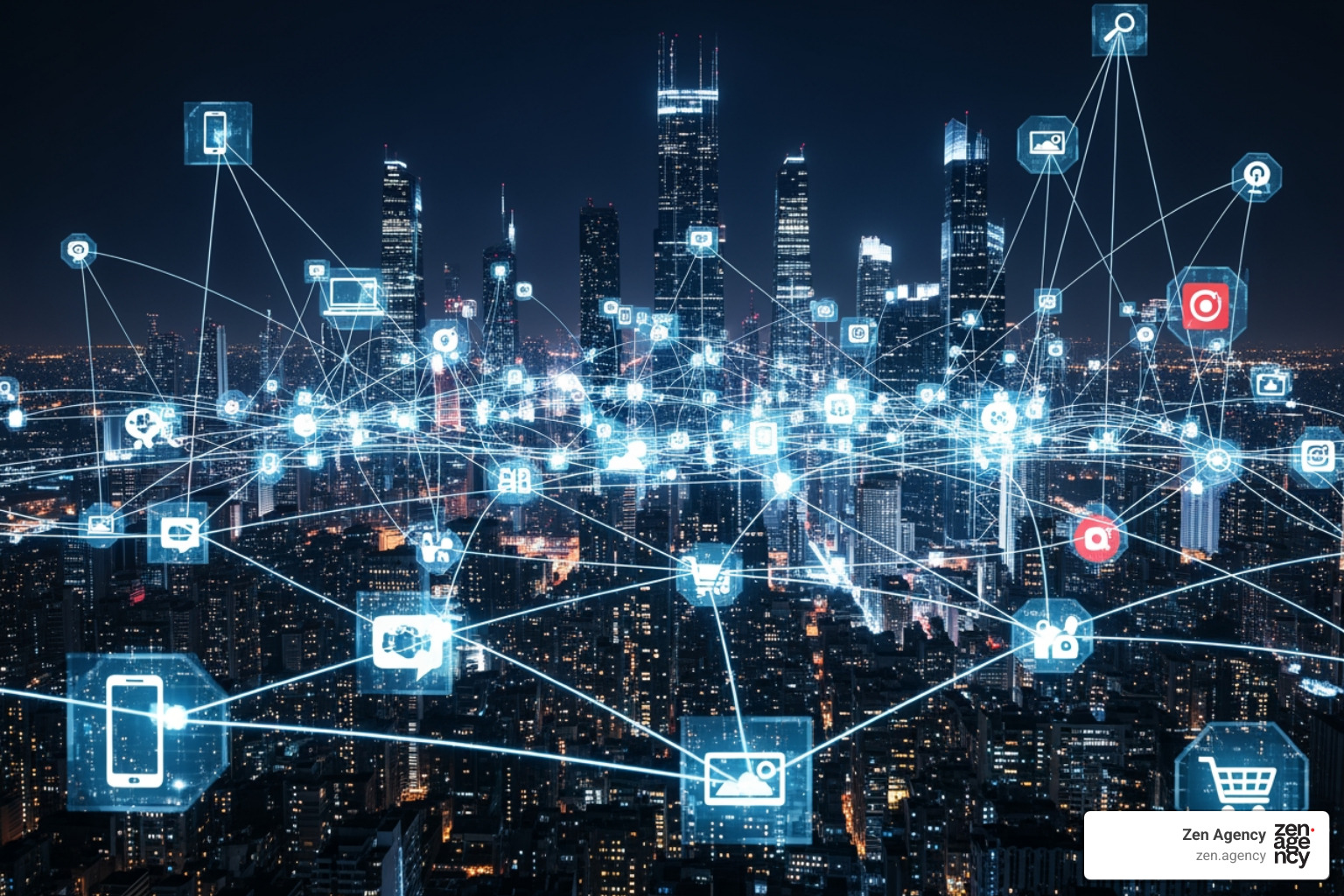 Neural networks connecting consumer touchpoints across digital platforms - AI driven ad campaigns Neural networks connecting consumer touchpoints across digital platforms - AI driven ad campaigns