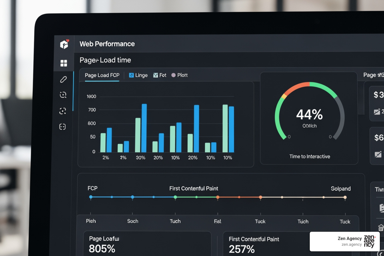 page speed metrics showing load time, first contentful paint, and time to interactive - website conversion optimization page speed metrics showing load time, first contentful paint, and time to interactive - website conversion optimization