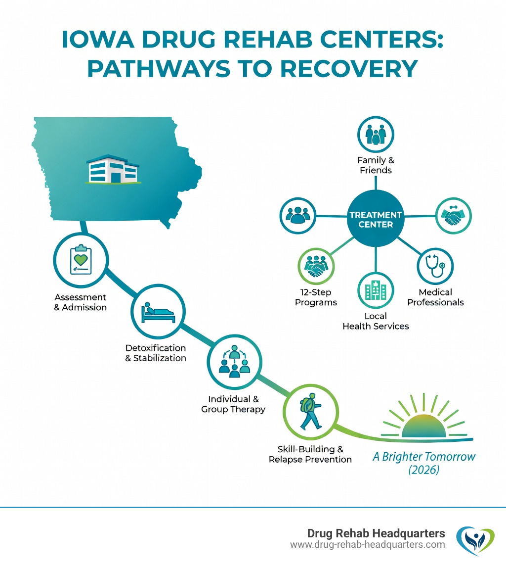 Iowa landscape with recovery center - Drug Rehab Centers Iowa