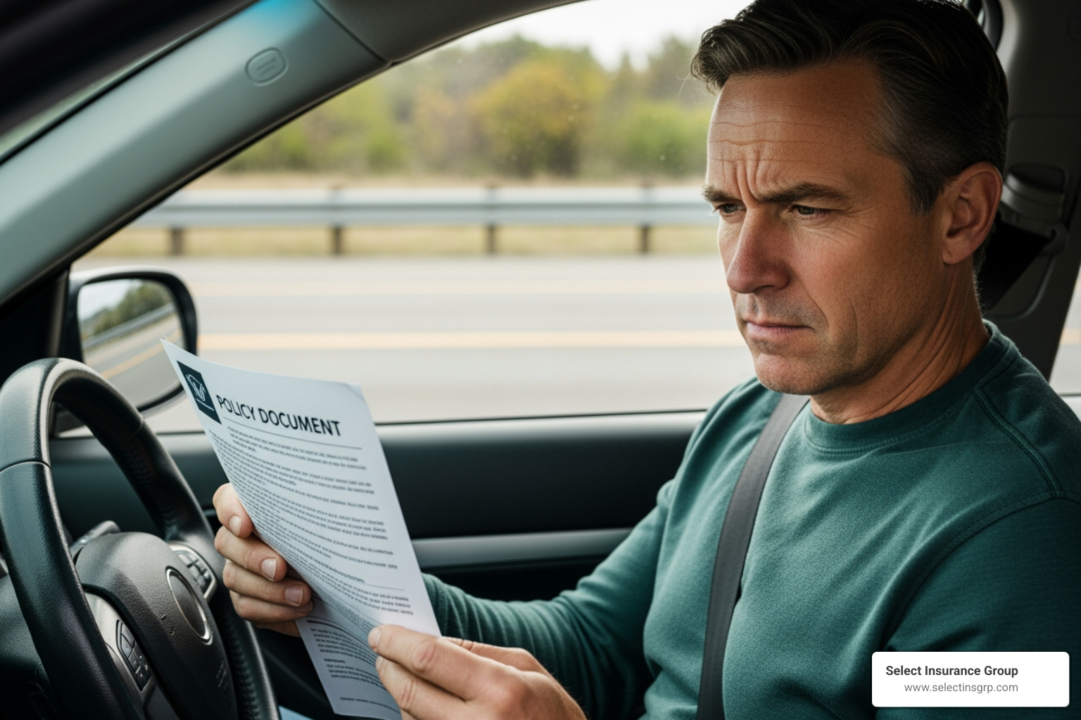 driver reviewing an insurance policy - is north carolina a no fault auto insurance state